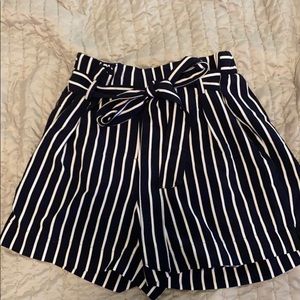 High Rise Fabric Shorts